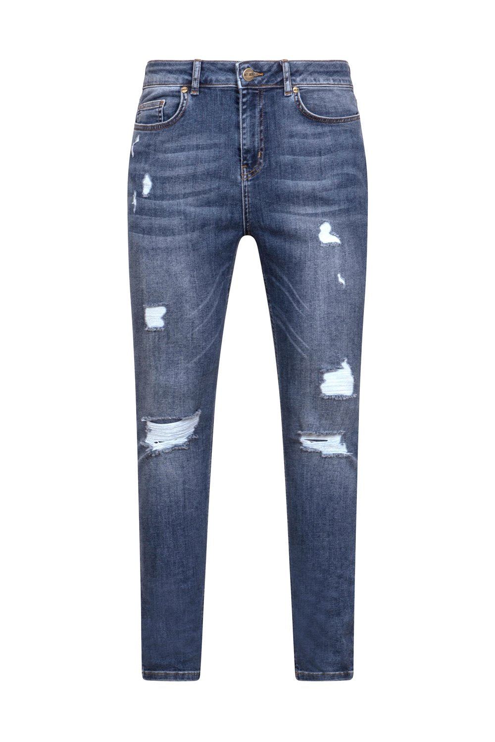 BLUE DISTRESSED JEANS - NOIR | LDN