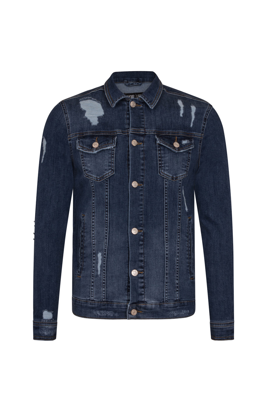 BLUE DISTRESSED DENIM JACKET