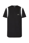Black/Leather Panel T-Shirt