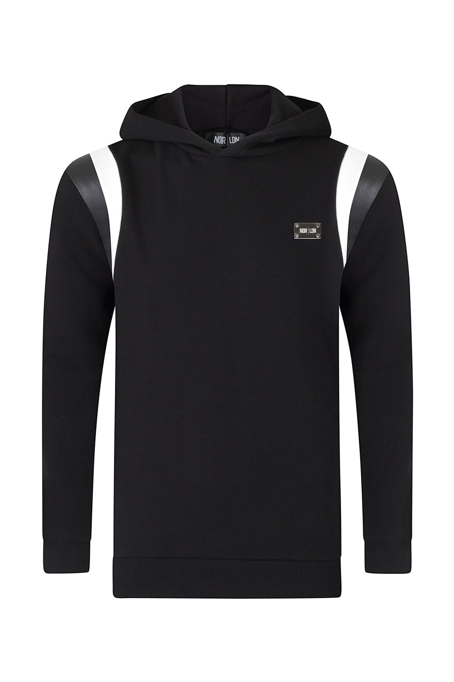 Black-leather-panel-hoodie