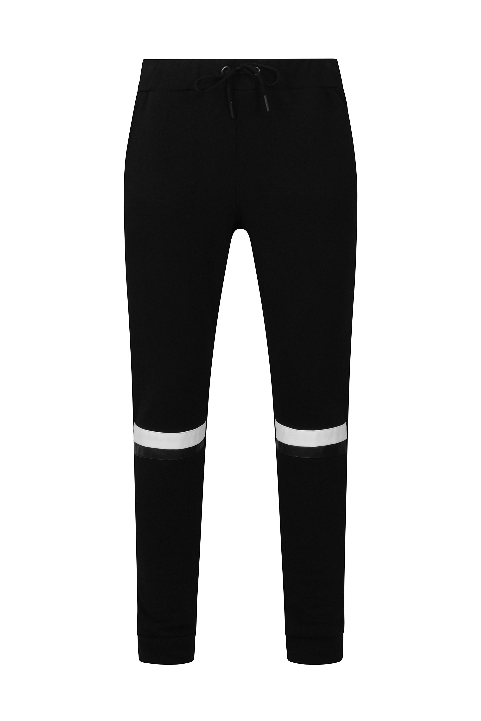 Black Leather Panel Jogger