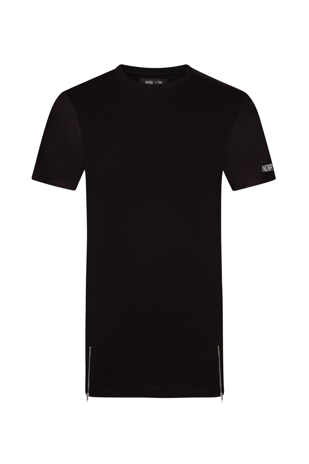 BLACK SUEDE ZIP T-SHIRT - NOIR | LDN