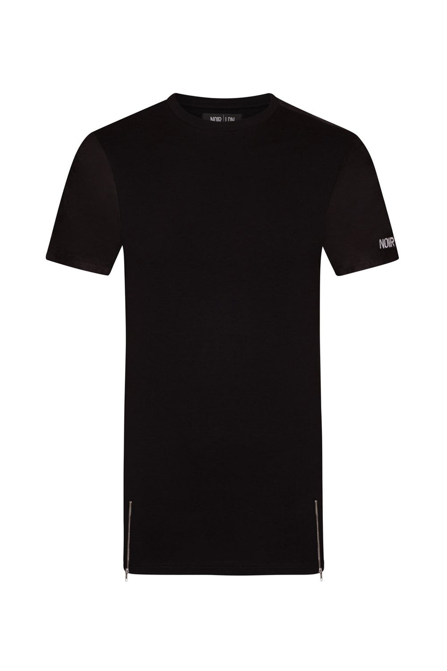 BLACK SUEDE ZIP T-SHIRT - NOIR | LDN