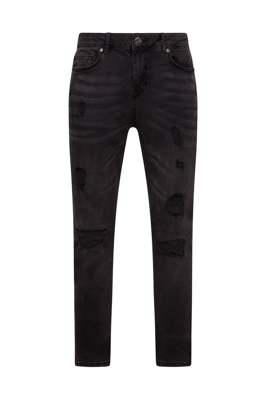 GREY  DISTRESSED JEANS - NOIR | LDN