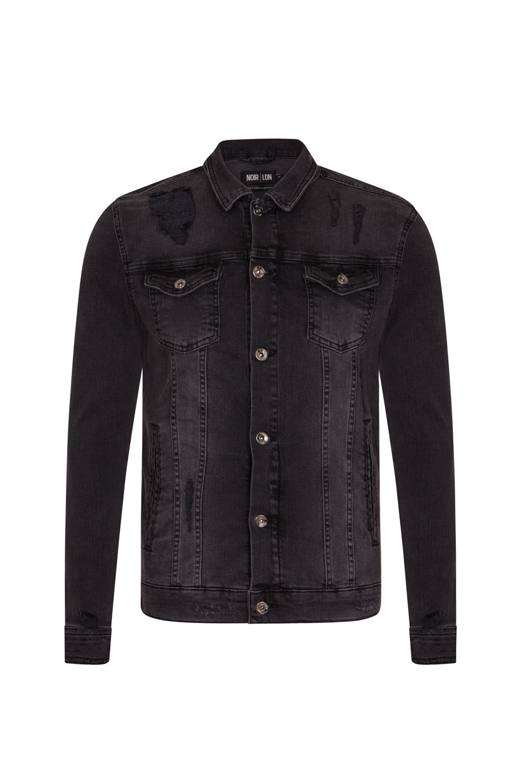 GREY DISTRESSED DENIM JACKET