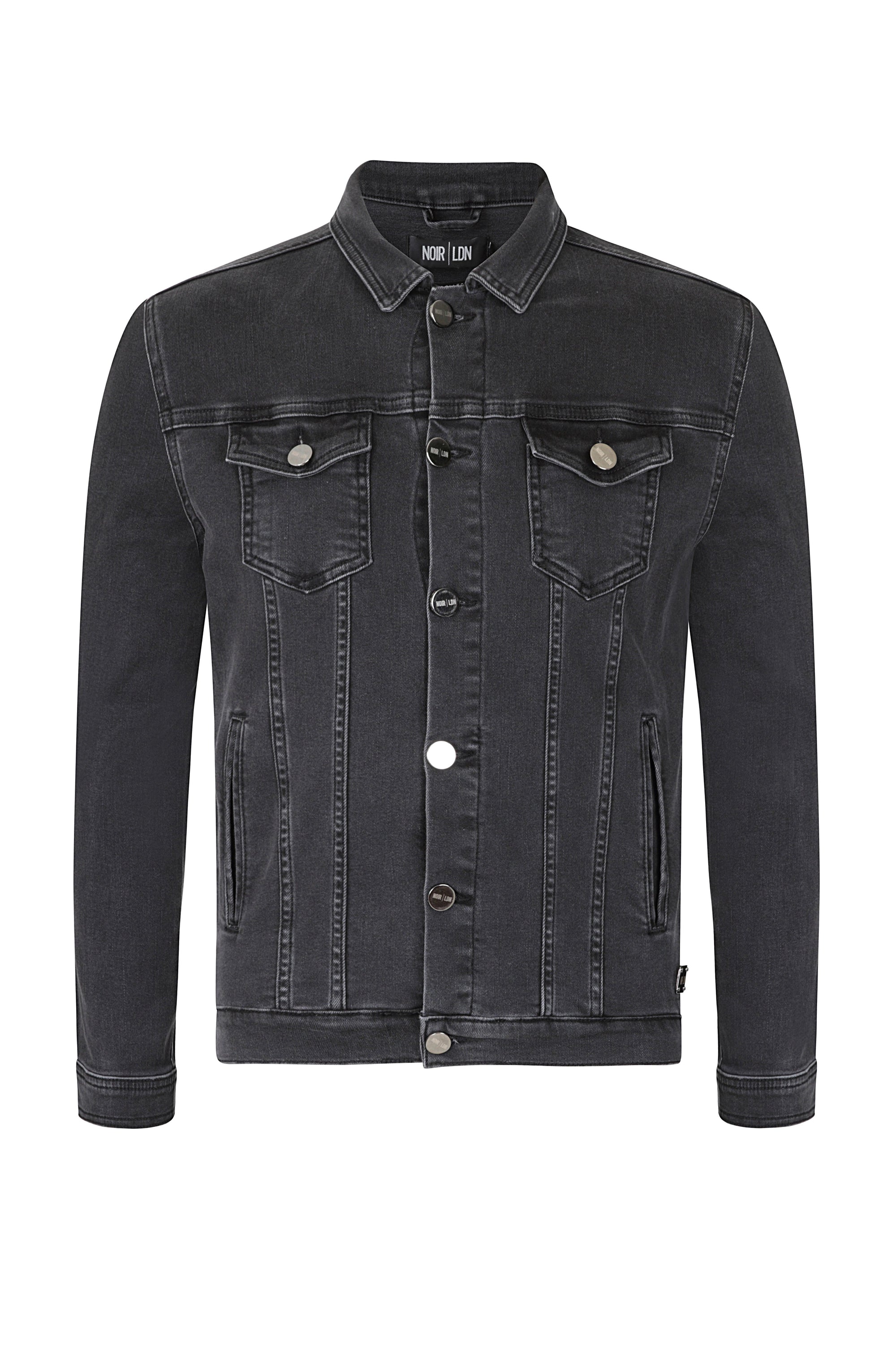 GREY TAPE DENIM JACKET - NOIR | LDN