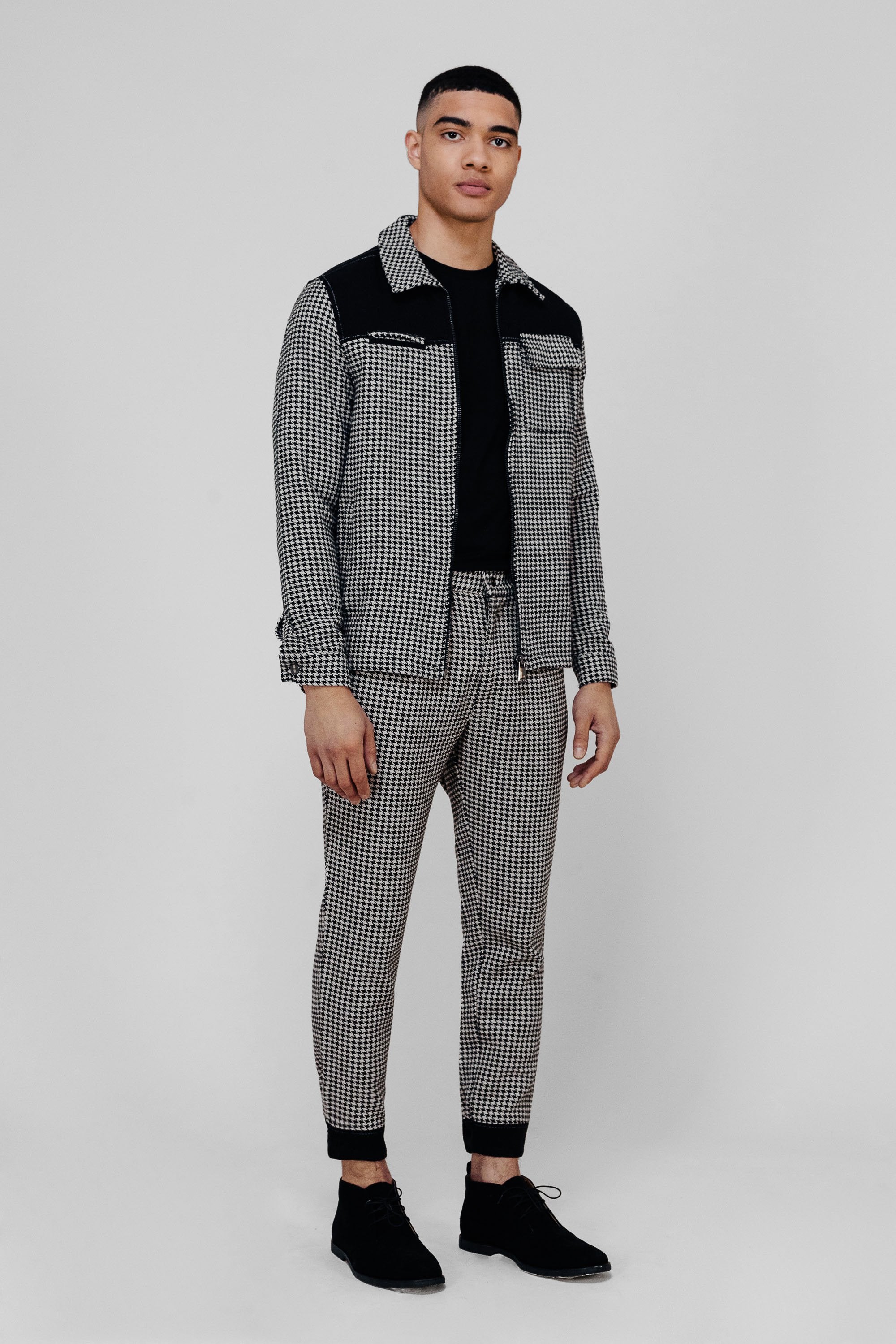 HOUNDSTOOTH PANEL JACKET
