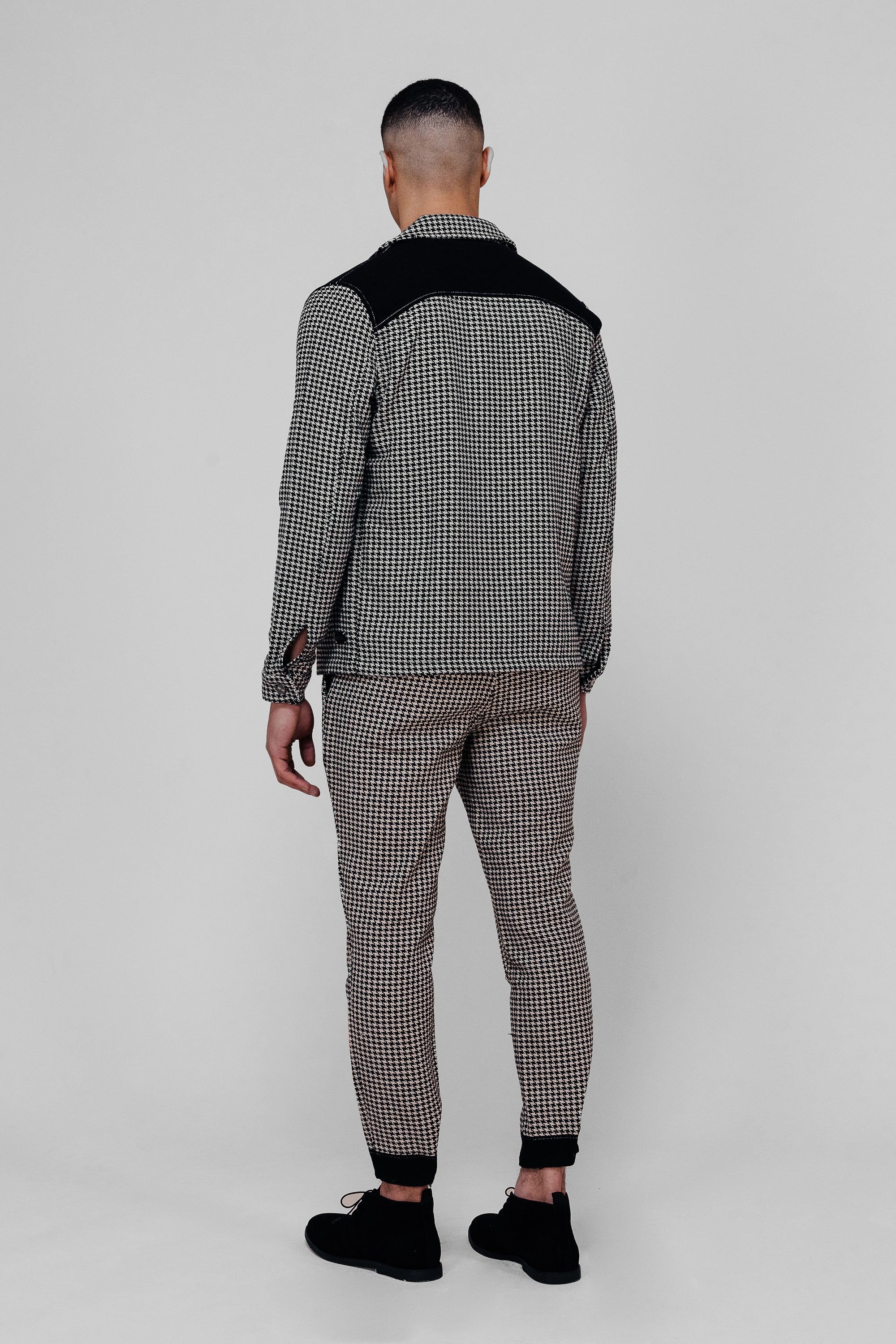 HOUNDSTOOTH PANEL TROUSER