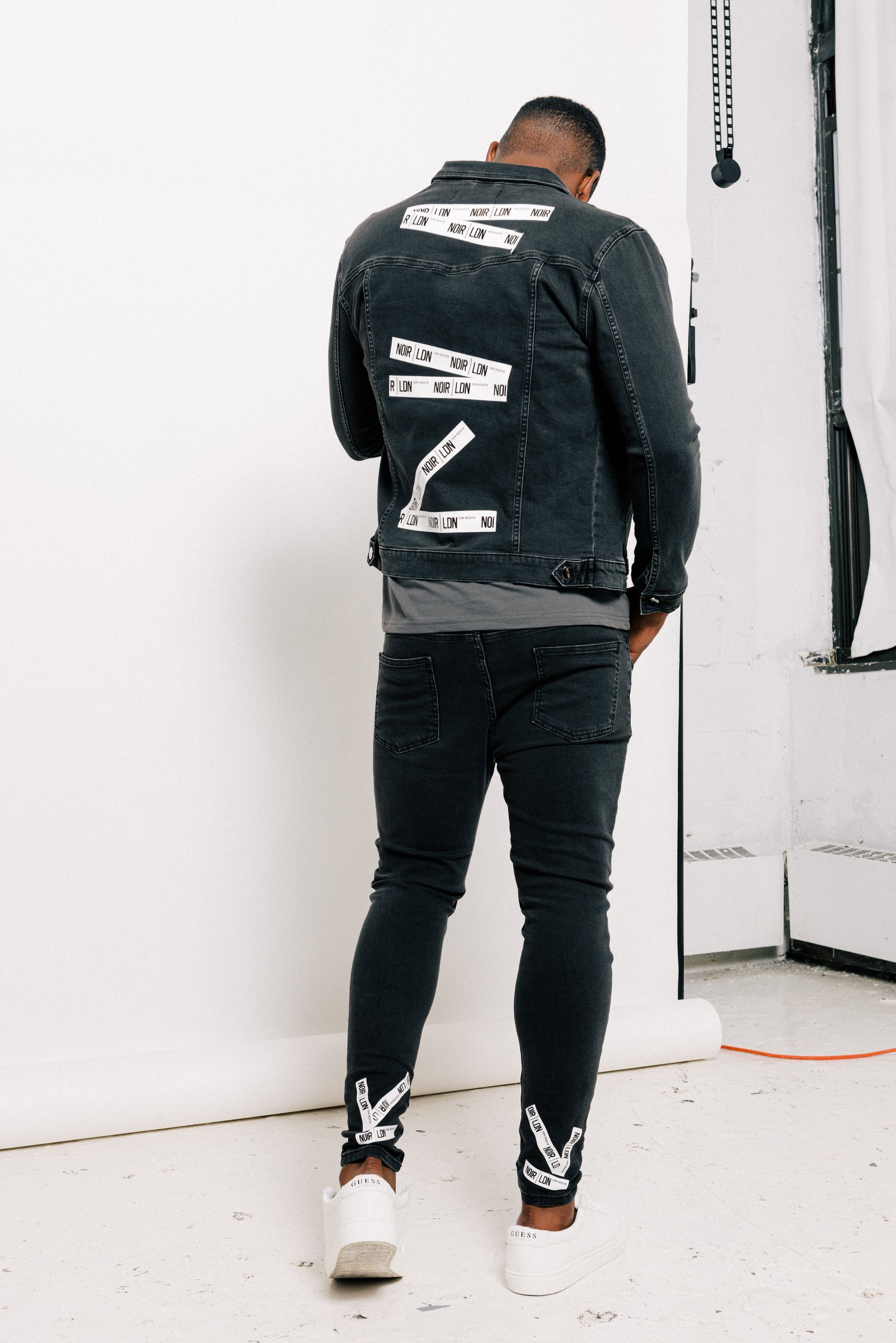 GREY TAPE DENIM JEANS